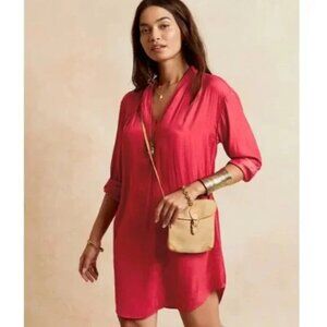 NWT Banana Republic Essential Shift Dress XSP 0/2P Red B796